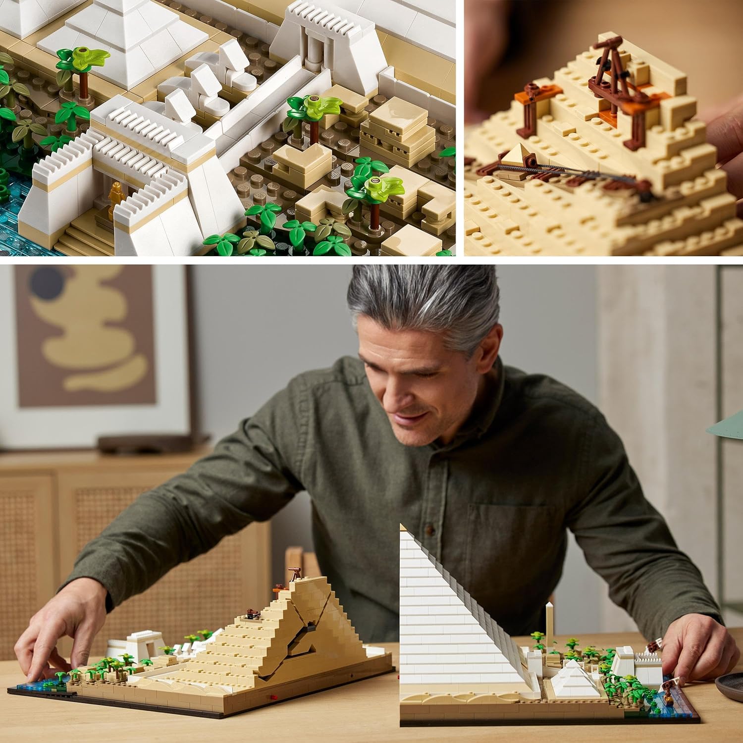 LEGO 21058 Architecture Great Pyramid of Giza Set & 21034 Architecture Skyline Model Building Set, London Eye, Big Ben, Tower Bridge Model Collection, Office Home Décor