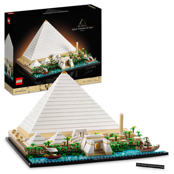 LEGO 21058 Architecture Great Pyramid of Giza Set & 21034 Architecture Skyline Model Building Set, London Eye, Big Ben, Tower Bridge Model Collection, Office Home Décor