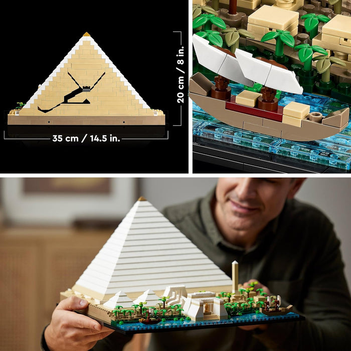 LEGO 21058 Architecture Great Pyramid of Giza Set & 21034 Architecture Skyline Model Building Set, London Eye, Big Ben, Tower Bridge Model Collection, Office Home Décor