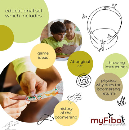myFibo Boomerang Set - 30 Pieces, Easy to Throw, Color Your Own, Indoor Toy for Boys and Girls