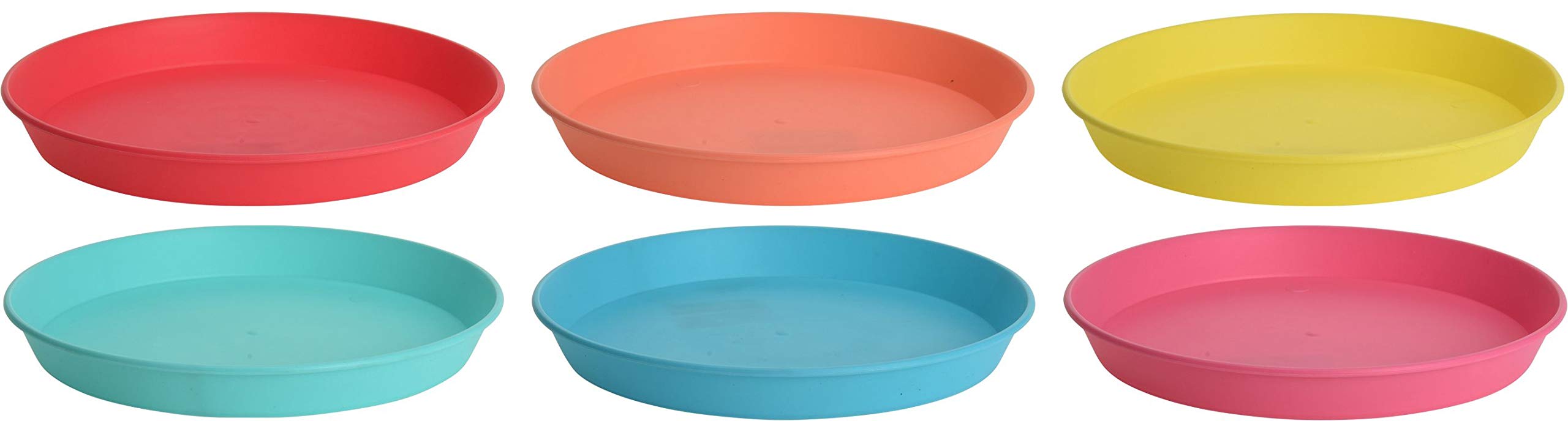 Excellent Housewares Set of 6 22.5cm Reusable Plastic Dinner Plate