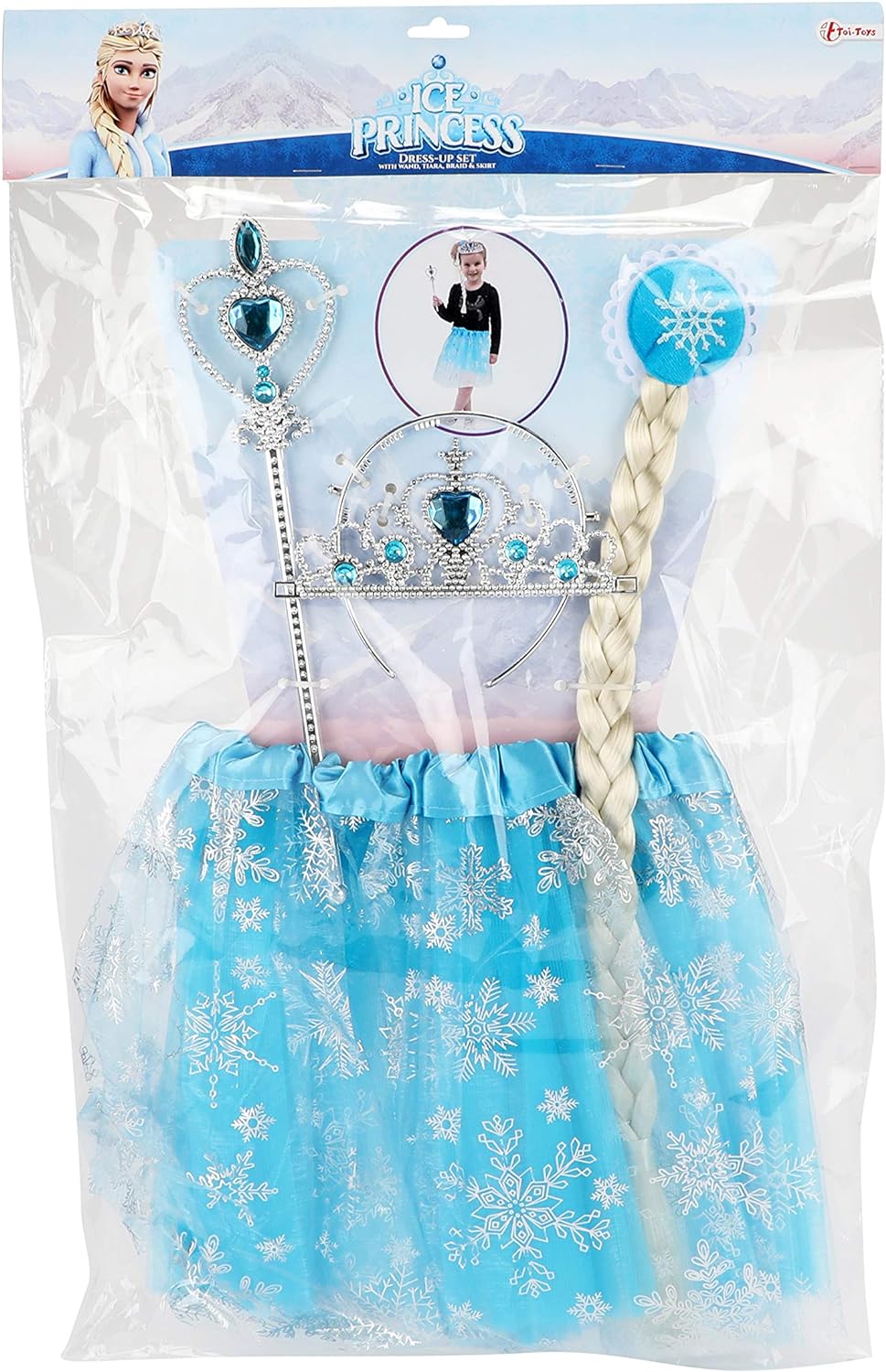 Ice Princess 4-piece dressing set WITH TUTU, TIARA AND PRINCESS STAFF XL 40X62CM