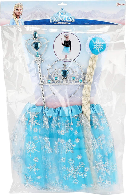 Ice Princess 4-piece dressing set WITH TUTU, TIARA AND PRINCESS STAFF XL 40X62CM