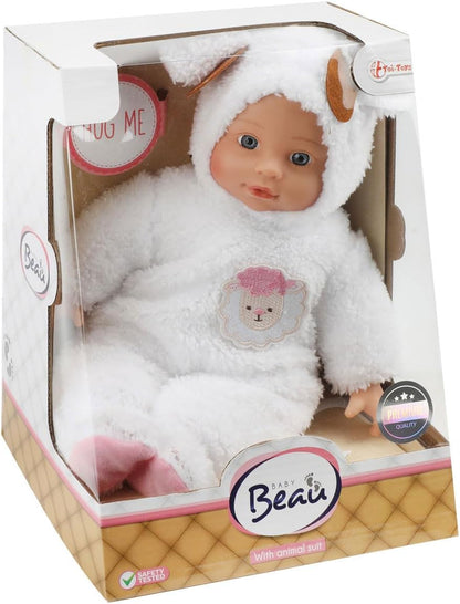 myToyscenter Babypuppe im Tieranzug als Schaf 20x25x17 cm