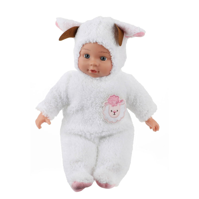 myToyscenter Babypuppe im Tieranzug als Schaf 20x25x17 cm