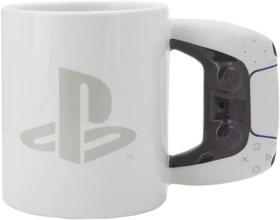 Paladone Playstation Shaped Ceramic Coffee Mug | PS5 Accessories Novelty Gifts (PP9403PS), Multicolor