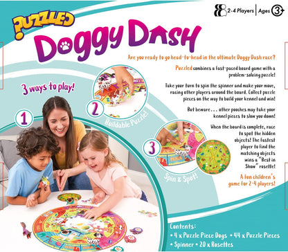 Playmonster Games Puzzled - Doggy Dash - 3-in-1 Puzzle, Board Game, find the hidden objects game., Multicolor, One Size