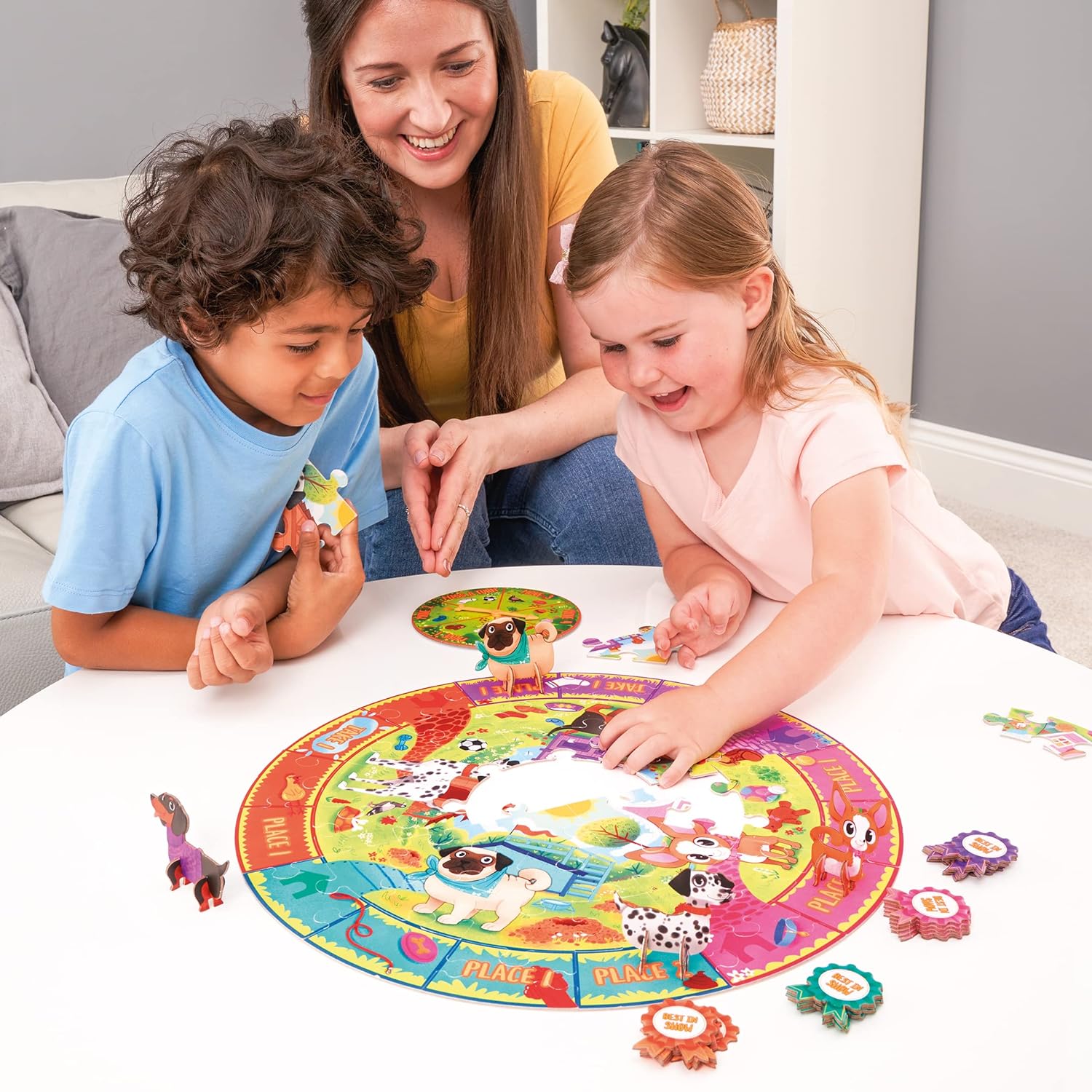 Playmonster Games Puzzled - Doggy Dash - 3-in-1 Puzzle, Board Game, find the hidden objects game., Multicolor, One Size