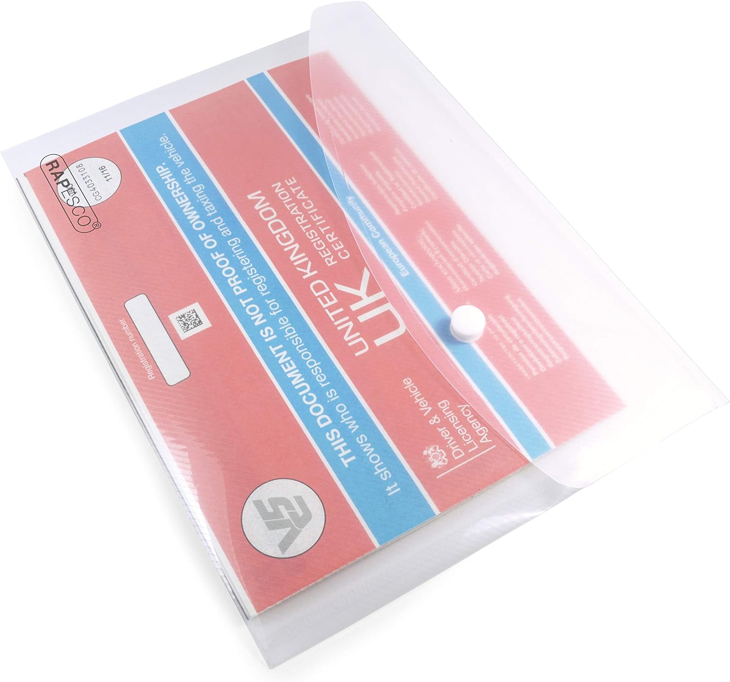 Rapesco 1500 Popper Wallets, A5, Clear Transparent