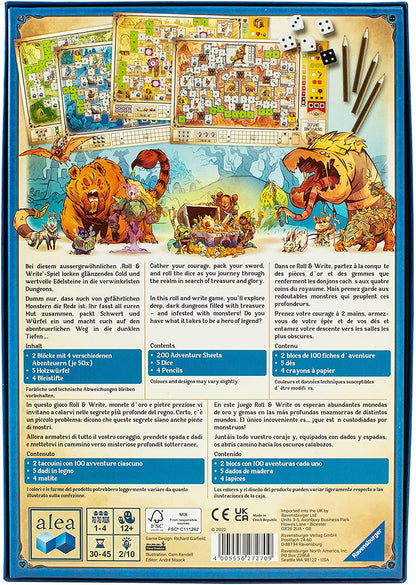 Ravensburger - Dungeons, Dice & Danger - Richard Garfield - Jeux de société - Aléa - Jeux de stratégie - Roll&Write - De 2 à 4 Joueurs à partir de 12 Ans - Mixte - 27270