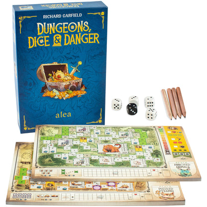 Ravensburger - Dungeons, Dice & Danger - Richard Garfield - Jeux de société - Aléa - Jeux de stratégie - Roll&Write - De 2 à 4 Joueurs à partir de 12 Ans - Mixte - 27270