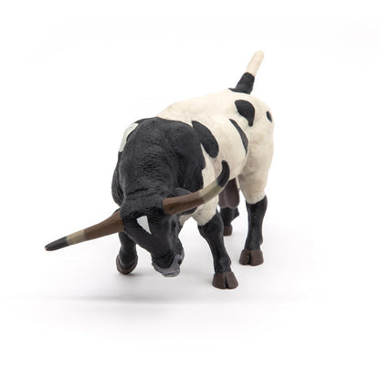 PAPO Farmyard Friends Texan Bull Toy Figure, Black/White (54007)