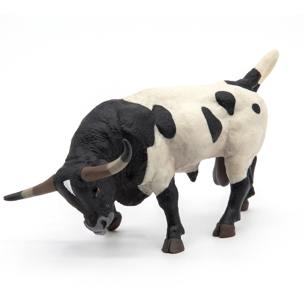 PAPO Farmyard Friends Texan Bull Toy Figure, Black/White (54007)