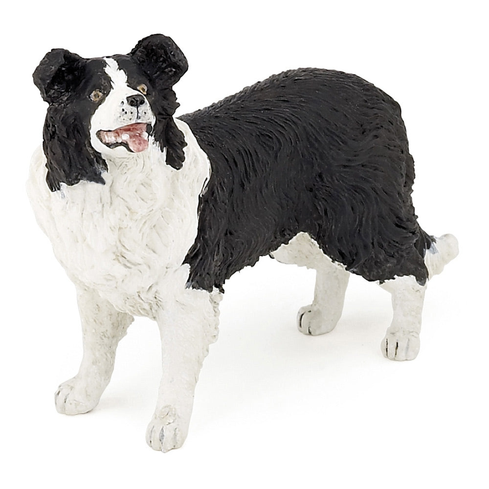 PAPO Dog and Cat Companions Border Collie Toy Figure, Black/White (54008)