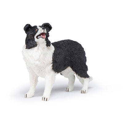 PAPO Dog and Cat Companions Border Collie Toy Figure, Black/White (54008)