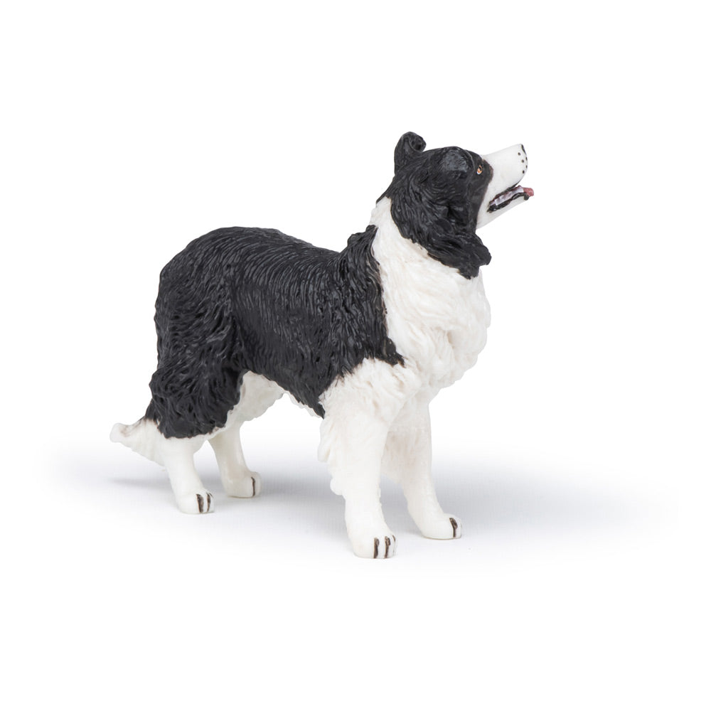 PAPO Dog and Cat Companions Border Collie Toy Figure, Black/White (54008)