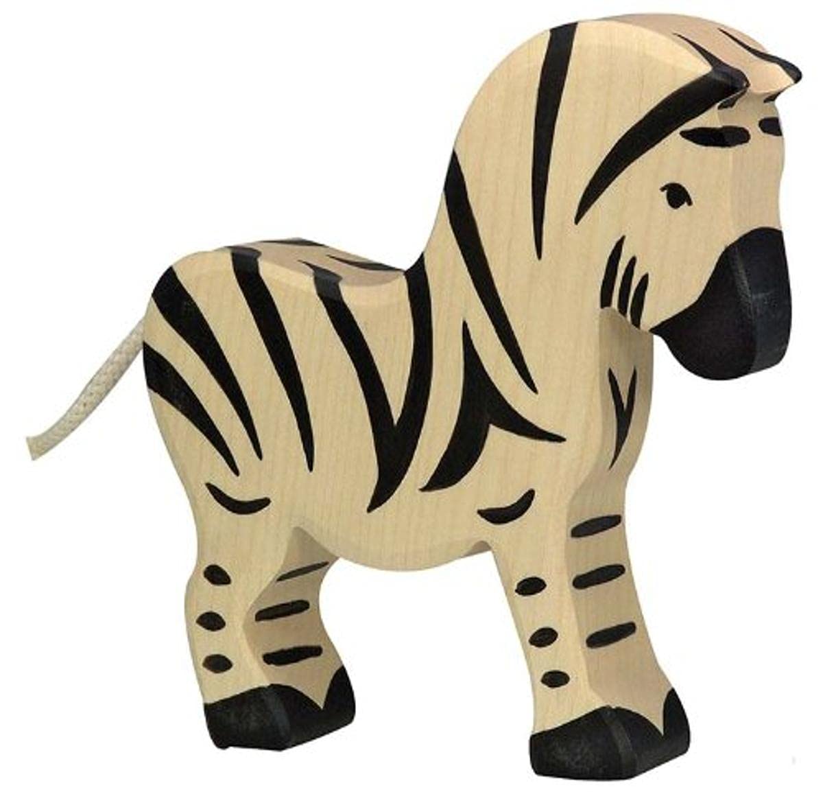Holztiger- Figura de Juguete Cebra, Color Blanco y Negro (HT80151