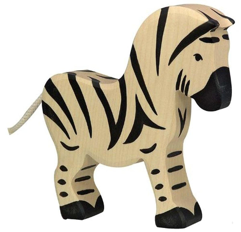 Holztiger- Figura de Juguete Cebra, Color Blanco y Negro (HT80151