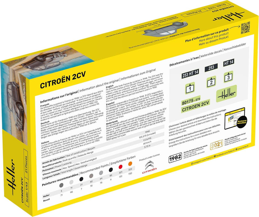 Heller HEL56175 Citroen 2 CV Model Kit, Various, Mittel