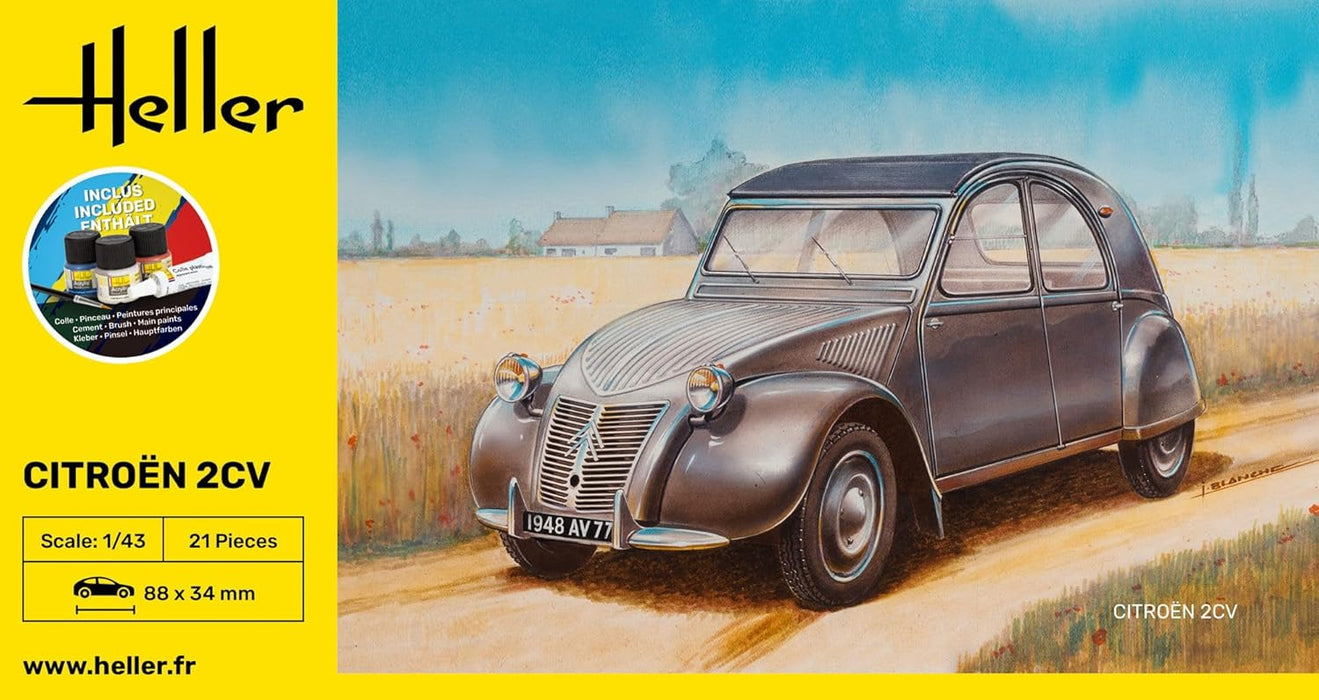 Heller HEL56175 Citroen 2 CV Model Kit, Various, Mittel