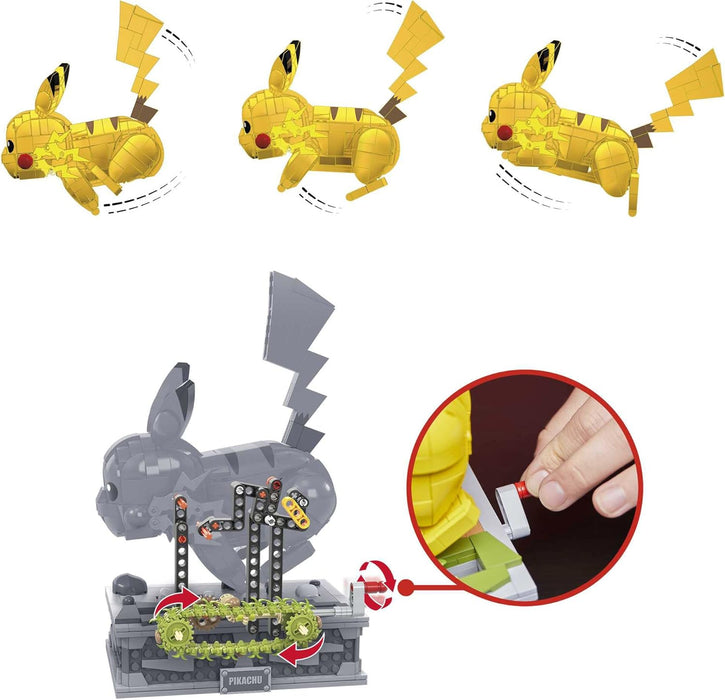 Mega Pokémon Pikachu en Movimiento, Figura de 1095 Bloques de construcción Edad Recomendada + 12 años. para Fans y Adultos. (Mattel HGC23