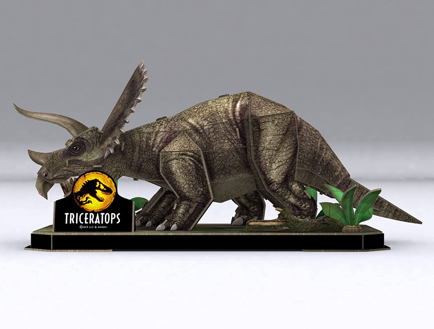 Revell 00242 Jurassic World-Triceratops 3D Puzzle Mundo jurásico Rompecabezas, Multicolor