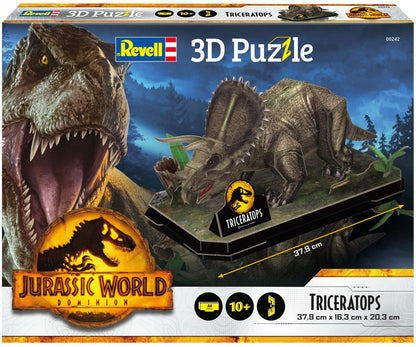 Revell 00242 Jurassic World-Triceratops 3D Puzzle Mundo jurásico Rompecabezas, Multicolor