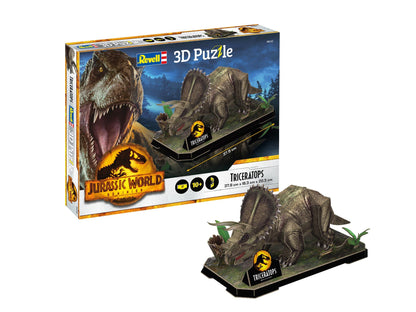 Revell 00242 Jurassic World-Triceratops 3D Puzzle Mundo jurásico Rompecabezas, Multicolor