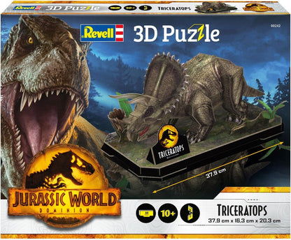 Revell 00242 Jurassic World-Triceratops 3D Puzzle Mundo jurásico Rompecabezas, Multicolor