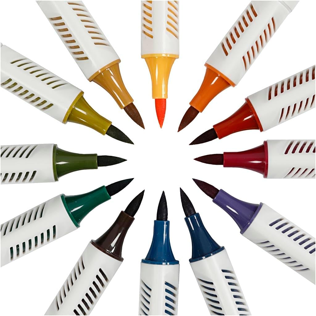 Sketch markers, 1 Pack, 12 pcs., Line 1+2-5 mm, Mute Colors