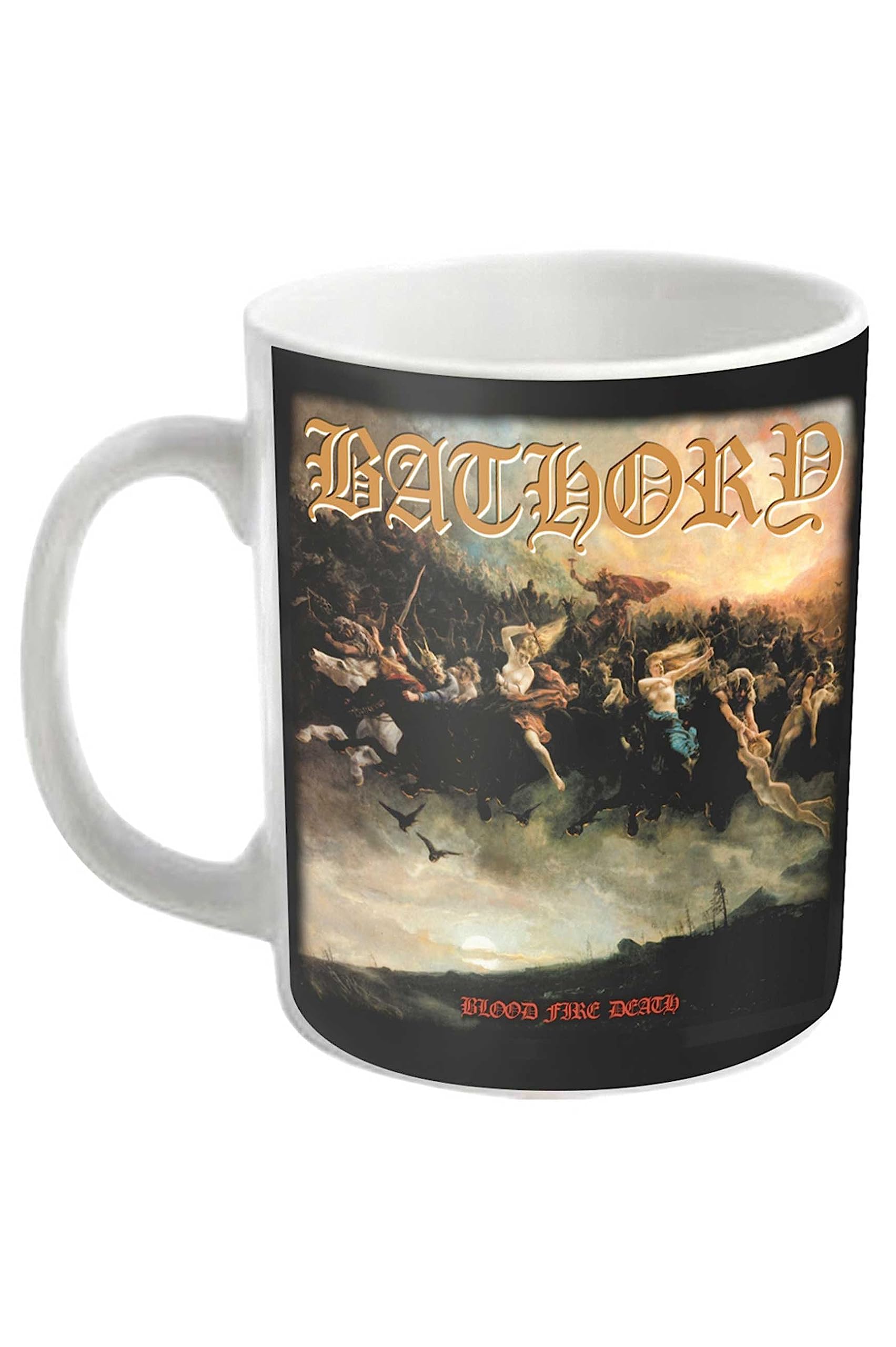 BATHORY Mug Blood Fire Death Band Logo Official White Boxed One Size