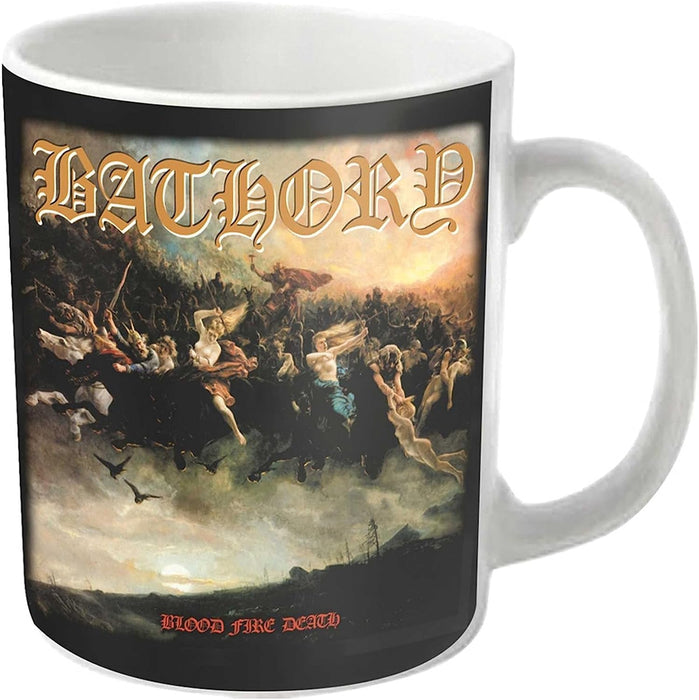 BATHORY Mug Blood Fire Death Band Logo Official White Boxed One Size
