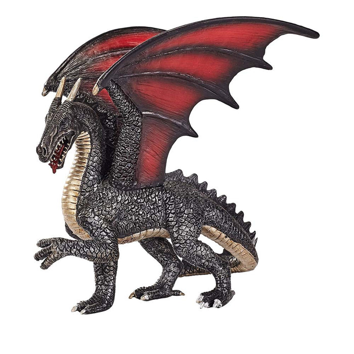 ANIMAL PLANET Mojo Fantasy Steel Dragon Toy Figure, Black/Red (387215)