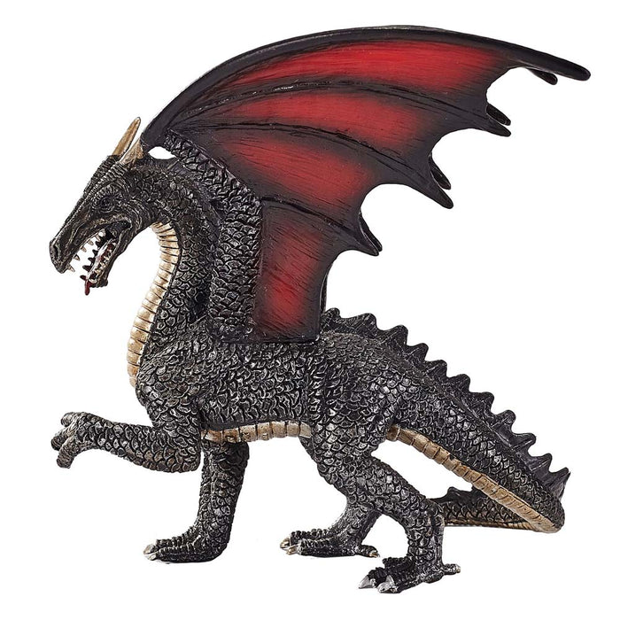 ANIMAL PLANET Mojo Fantasy Steel Dragon Toy Figure, Black/Red (387215)