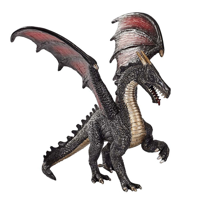 ANIMAL PLANET Mojo Fantasy Steel Dragon Toy Figure, Black/Red (387215)