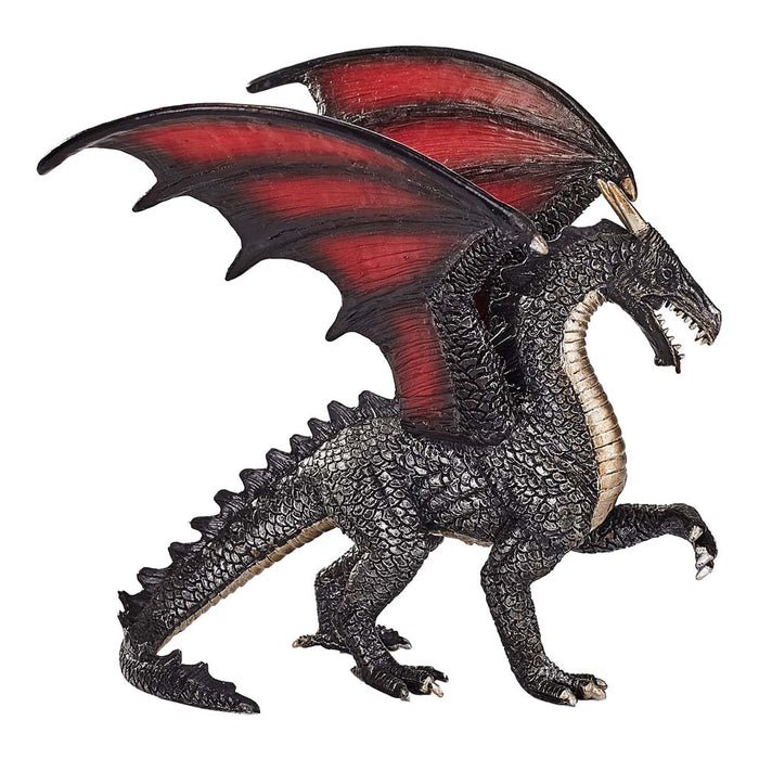 ANIMAL PLANET Mojo Fantasy Steel Dragon Toy Figure, Black/Red (387215)