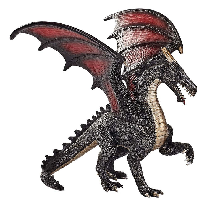 ANIMAL PLANET Mojo Fantasy Steel Dragon Toy Figure, Black/Red (387215)