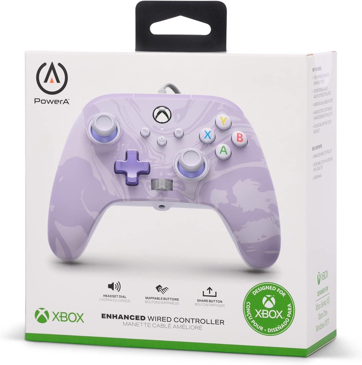 PowerA Enhanced Wired Controller for Xbox Series X|S - Lavender Swirl