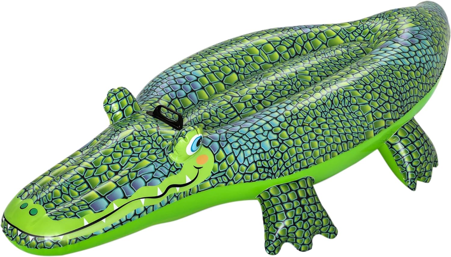 Bestway Buddy Croc Ride On, 5' Kids Inflatable Pool Float with Handles, Beach and Pool Toys for Kids, Green, One Size (41477)