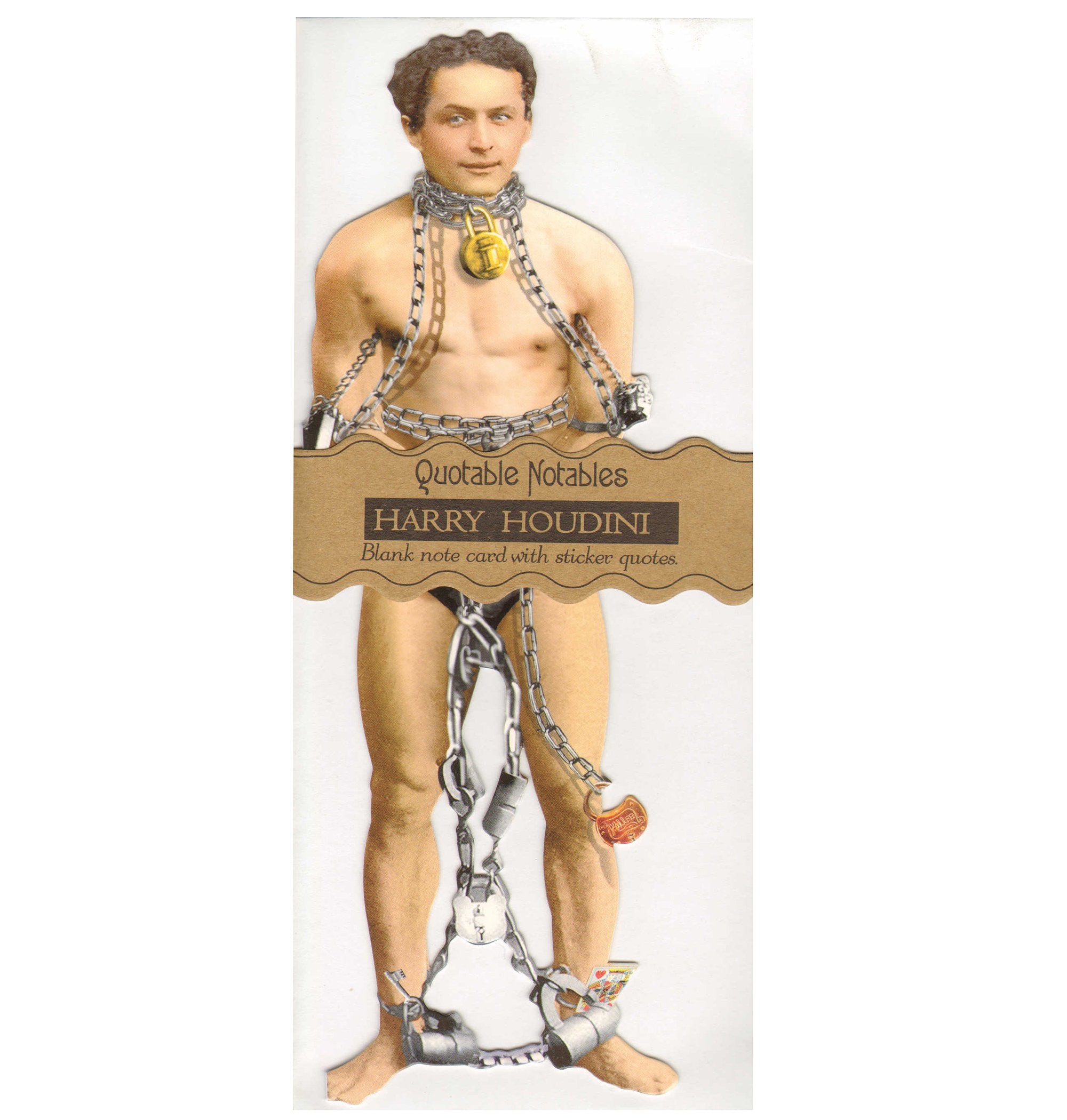 The Unemployed Philosophers Guild Harry Houdini Quotable Notable – Greeting Card with Sticker Quotes