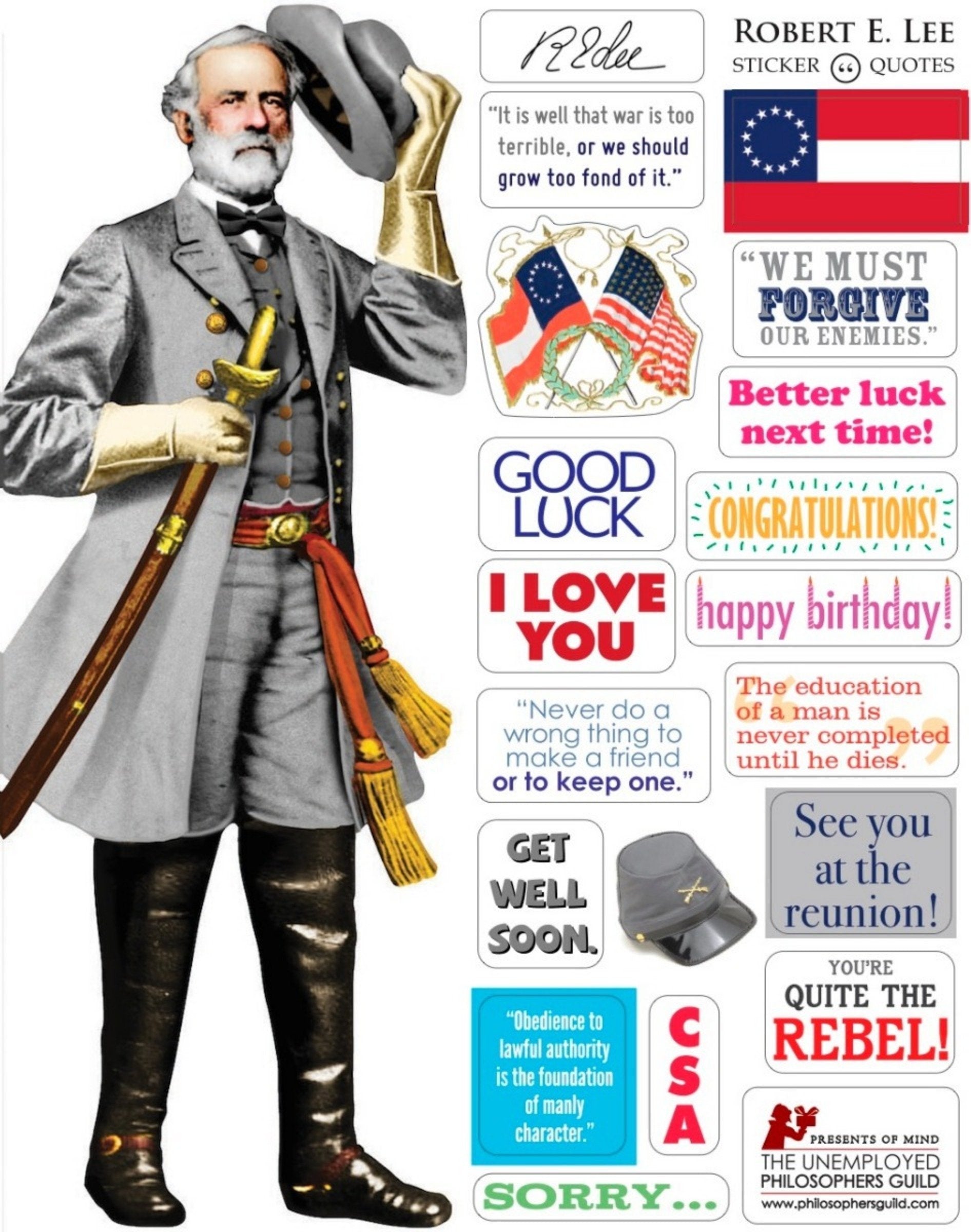 Robert E. Lee Quotable Notable - Greeting Card And Sticker Sheet - [Dutch Import]