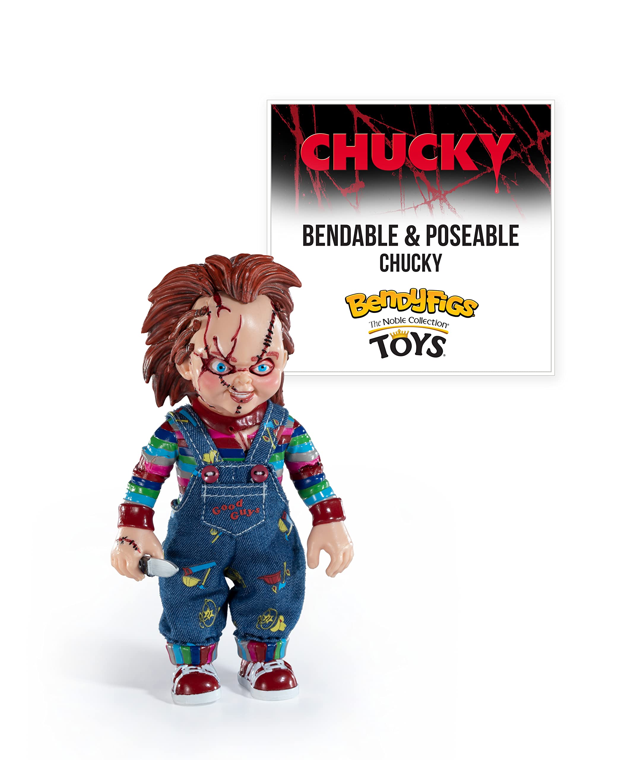 BendyFigs Noble Collection - Horror - Chucky Bendy Figure,Multicolor,6 inches