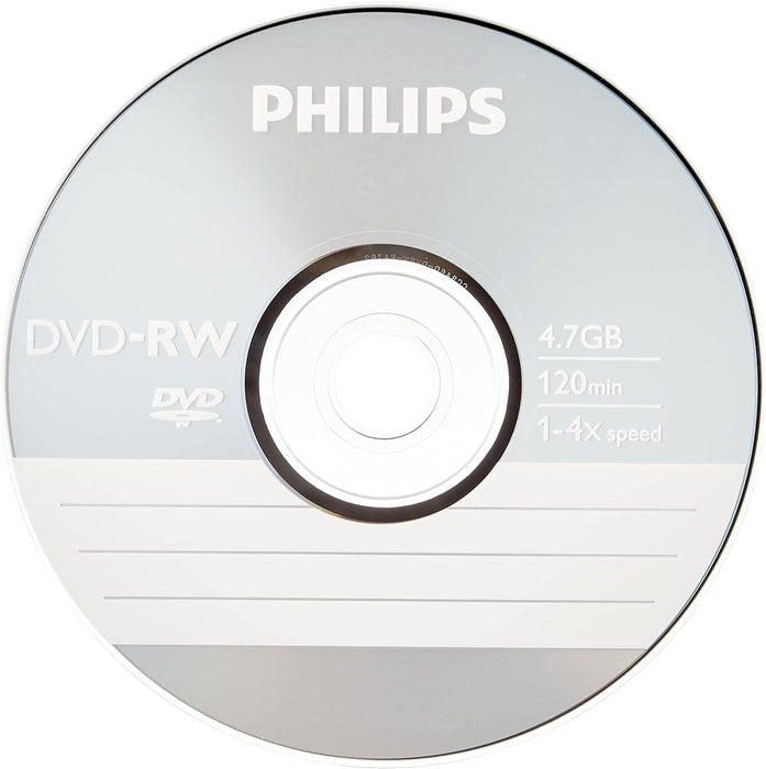 Philips DVD-RW 4.7GB Data/120 Min Video, 4x Speed Recording 10er Spindel - Packaging May Vary 10er Spindel Single