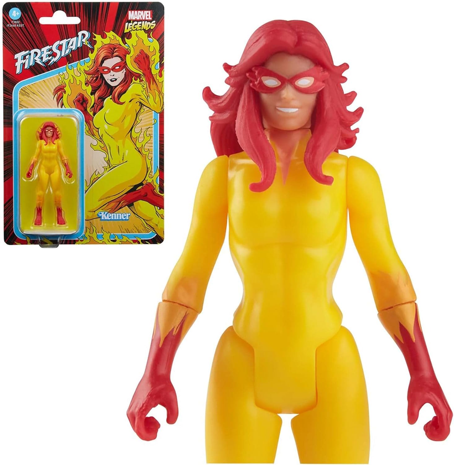 Marvel Hasbro Legends Series 3.75-inch Retro 375 Collection Firestar Action Figure, Toys for Kids Ages 4 and Up, Multicolor, One Size (F3822