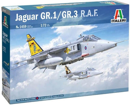 Italeri 1459 Jaguar GR.1 / GR.3 RAF, 1:72 Scale, Plastic Model Kit, Plastic Model to Assemble, Model Making, Planes, Grey