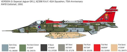 Italeri 1459 Jaguar GR.1 / GR.3 RAF, 1:72 Scale, Plastic Model Kit, Plastic Model to Assemble, Model Making, Planes, Grey