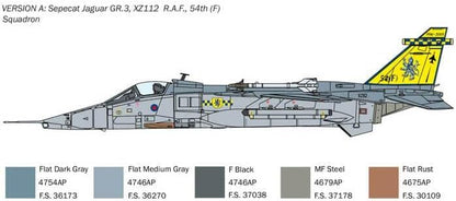 Italeri 1459 Jaguar GR.1 / GR.3 RAF, 1:72 Scale, Plastic Model Kit, Plastic Model to Assemble, Model Making, Planes, Grey