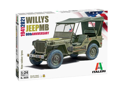 Italeri 3635 Willys Jeep MB 80th Anniversary 1:24 Model Kit