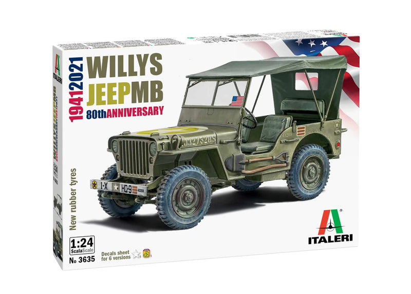 Italeri 3635 Willys Jeep MB 80th Anniversary 1:24 Model Kit
