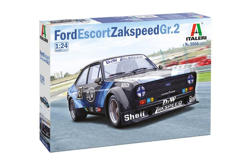 Italeri -3664 Ford Escort Zakspeed Gr.2, Scale 1:24, Model Kit, Plastic Modeling, Multicolor, IT3664 for For collectors over 14 years old
